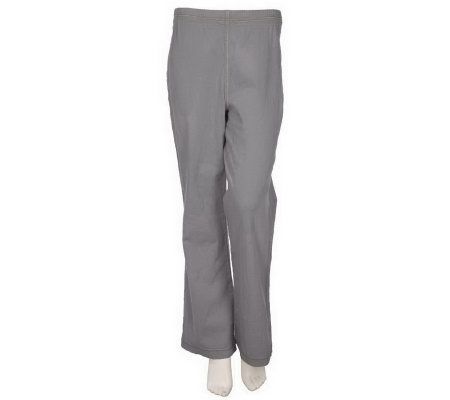 As Is Denim & Co. Petite Original Waist Boot Cut Pants with Back - A235956