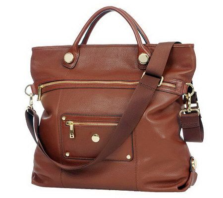 knomo Oria Leather Crossbody Shopper - A328256