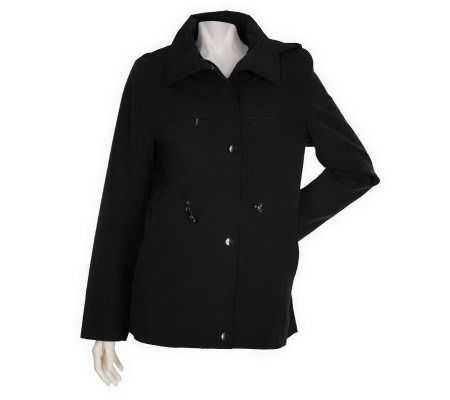 TowerCollection By London Fog Fully Lined Zip Front Hooded Anorak - A80056