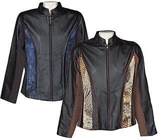 Koos of Course Mixed Media Fully Lined Jacket w/ Lamb Leather Insets
