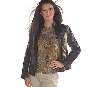 Koos of Course Mixed Media Fully Lined Jacket w/ Lamb Leather Insets