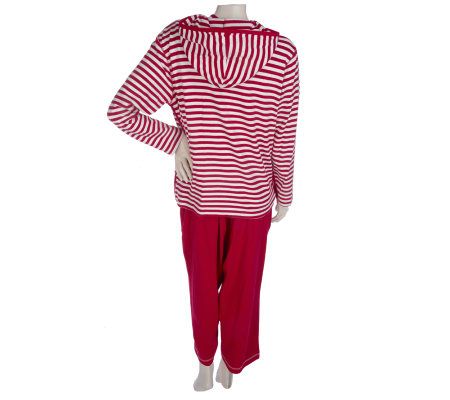 Sport Savvy Stretch Hooded Jacket, T-shirt, and Capri Pants