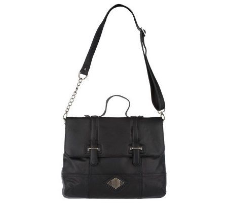 Luxe Rachel Zoe Leather Medium Flap Crossbody Satchel - A210457
