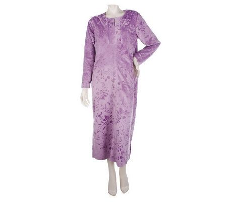 Stan Herman Tiger Lily Textured  Micro Velvet Caftan w/Satin Details - A218057