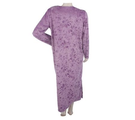 Stan Herman Tiger Lily Textured  Micro Velvet Caftan w/Satin Details
