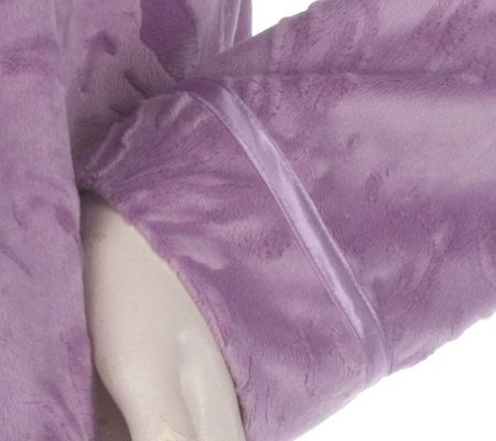 Stan Herman Tiger Lily Textured  Micro Velvet Caftan w/Satin Details