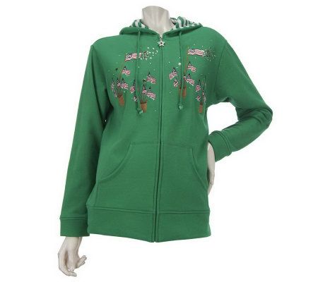 Quacker Factory What Old is New Embroidered Flag Jacket w/ Hood - A222157