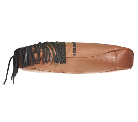 Muxo by Camila Alves Leather Asymmetrical Hobo w/ Fringe