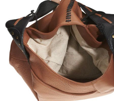 Muxo by Camila Alves Leather Asymmetrical Hobo w/ Fringe