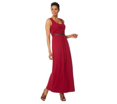 Kelly by Clinton Kelly Maxi Dress with Woven Belt Detail - A222957