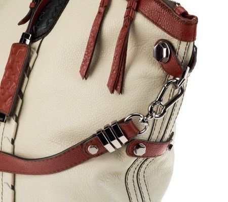 orYANY Leather Convertible Tote with Woven Leather Details