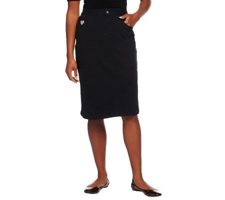 Quacker Factory DreamJeannes Knee Length Skirt - A229257