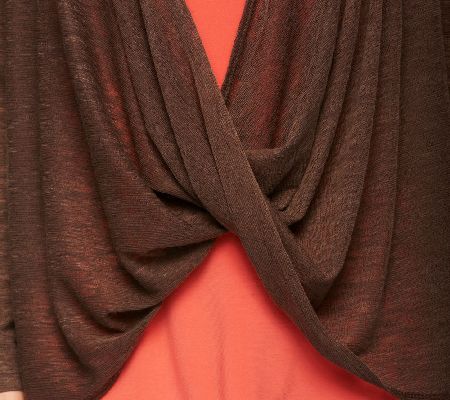 Attitudes by Renee Wrap Sweater with Cami Layering Set