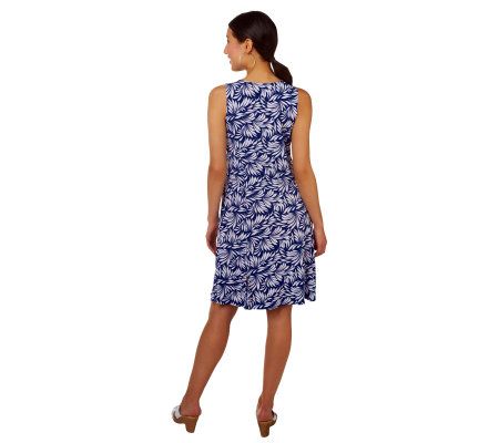 Susan Graver Liquid Knit Sleeveless Printed Dress