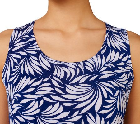 Susan Graver Liquid Knit Sleeveless Printed Dress