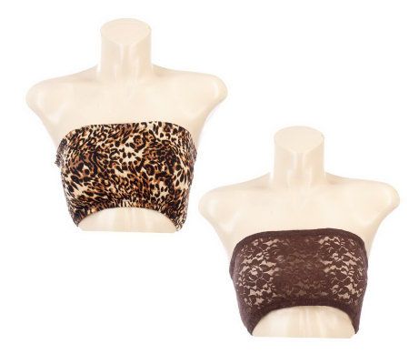 Miss Oops Set of 2 Boob Tubes, 1 Lace & 1 Microfiber - A95157