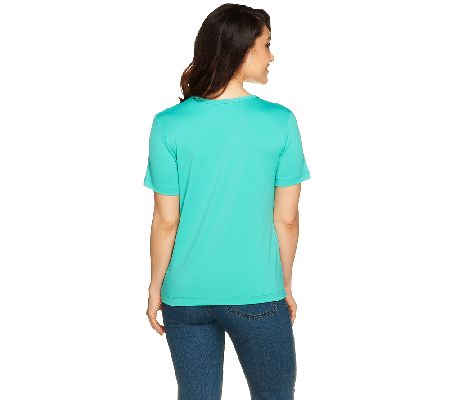 Susan Graver Essentials Butterknit V-neck Short Sleeve T-shirt