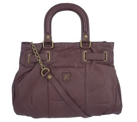 Luxe Rachel Zoe Leather Double Handle Satchel with Detachable Strap - A210458