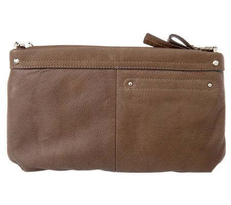 B.Makowsky Leather Zip-Top East/West Crossbody Bag