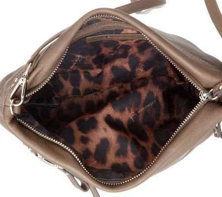 B.Makowsky Leather Zip-Top East/West Crossbody Bag