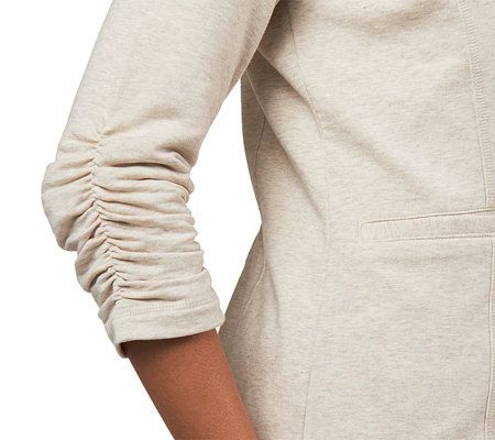 Susan Graver Brushed French Terry Boyfriend Jacket