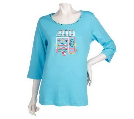 Quacker Factory Trip to Paris 3/4 Sleeve T-Shirt - A213159