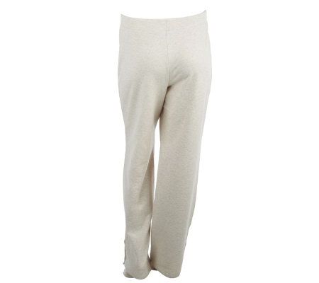 Susan Graver Brushed French Terry Pull-on Reg Pants with Button Cuff