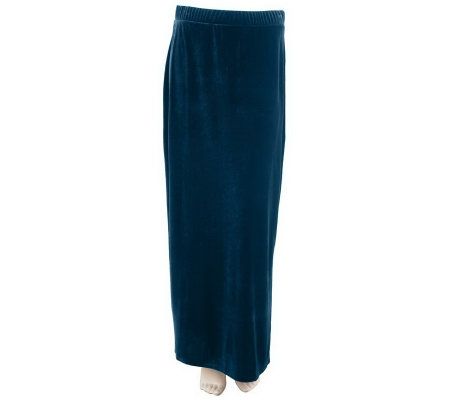 Susan Graver Velvet Pull-on Maxi Skirt - A228159