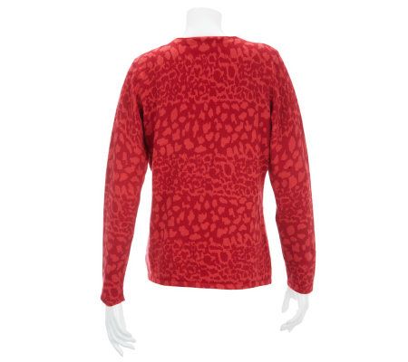 Liz Claiborne New York Animal Print Button Front Cardigan