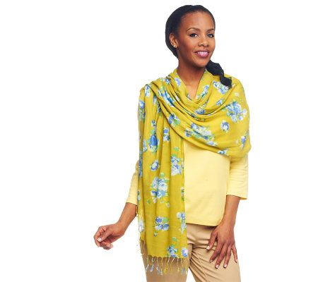 Isaac Mizrahi Live! Bouquet Floral Print Scarf - A232459