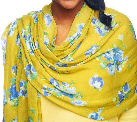 Isaac Mizrahi Live! Bouquet Floral Print Scarf