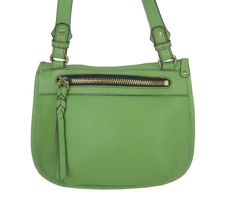 As Is orYANY Leather Becky Crossbody with Woven Accents