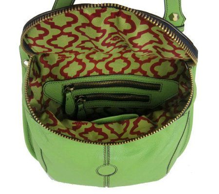 As Is orYANY Leather Becky Crossbody with Woven Accents