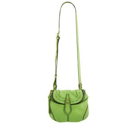 As Is orYANY Leather Becky Crossbody with Woven Accents