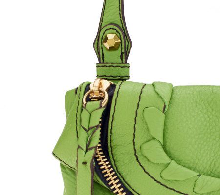 As Is orYANY Leather Becky Crossbody with Woven Accents