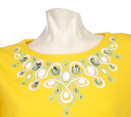 Bob Mackies Whimsical Jeweled Necklace Top