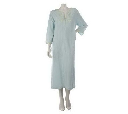 Stan Herman Santorini French Terry Knit Seersucker Zip Caftan - A212360