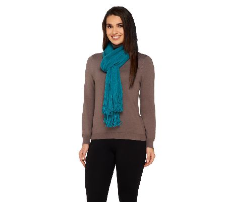 Layers by Lizden Marvelush Cable Design Scarf w/ Fringe - A216860
