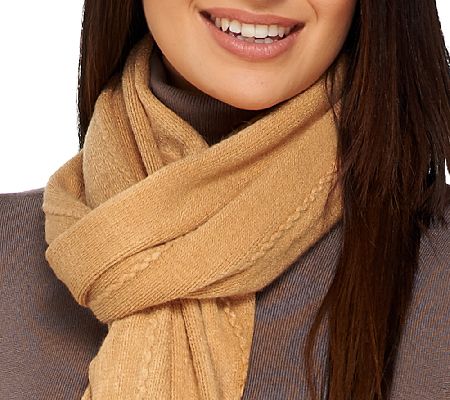 Layers by Lizden Marvelush Cable Design Scarf w/ Fringe