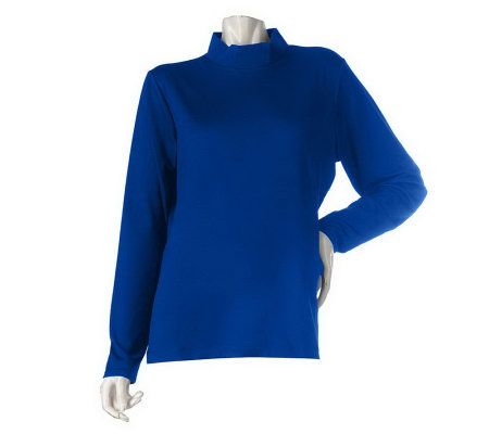 Susan Graver Essentials Butterknit Mock Neck Top - A219760
