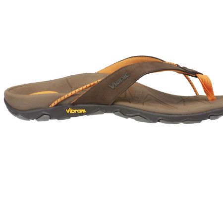 Vionic by Orthaheel Cascade Leather &Bungee Thong Sandals