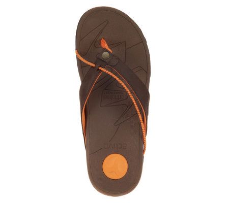 Vionic by Orthaheel Cascade Leather &Bungee Thong Sandals