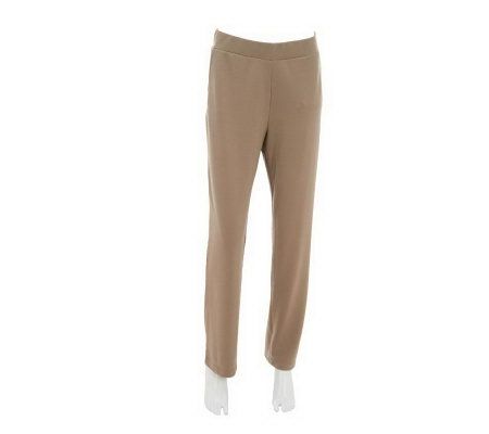 Susan Graver Ponte Knit Pull-on Slim Leg Pants with Pockets - Reg - A229260