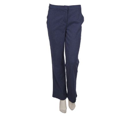 Denim & Co. Regular Modern Waist Brushed Heather Trouser Pants - A83360