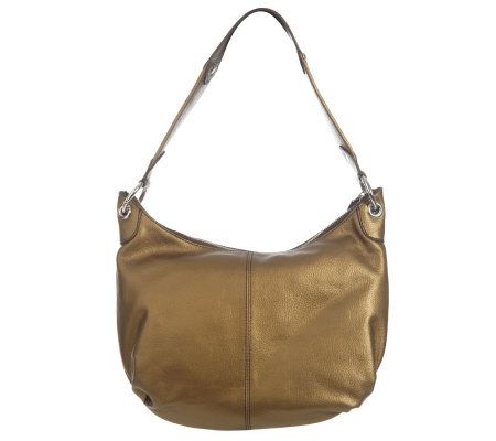 Isaac Mizrahi Live! Pebble Leather Mesh Handle Hobo - A210061