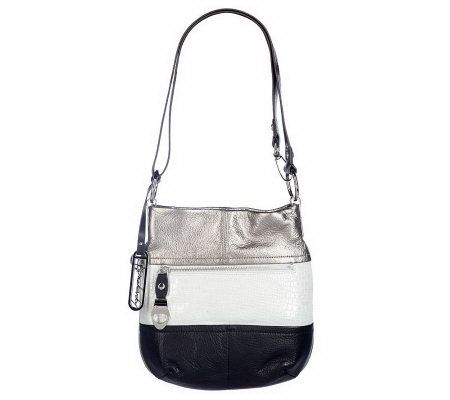 B. Makowsky Pebble and Metallic Croco Embossed Crossbody - A213261