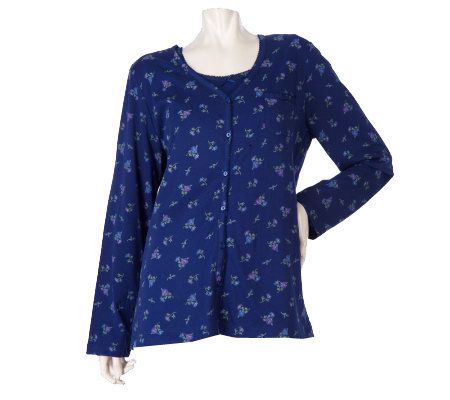 Carole Hochman Dotted Daisies Cotton Jersey 3-Piece Pajama Set