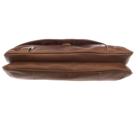 B. Makowsky Leather Flap Top Clutch with Chain Detail