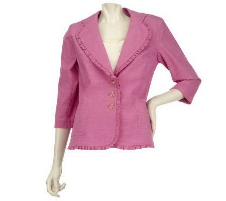 Joan Rivers Easy Elegance Ruffle Trim Jacket - A221961
