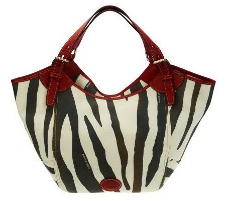 Dooney & Bourke Canvas Zebra Print Shopper - A228461